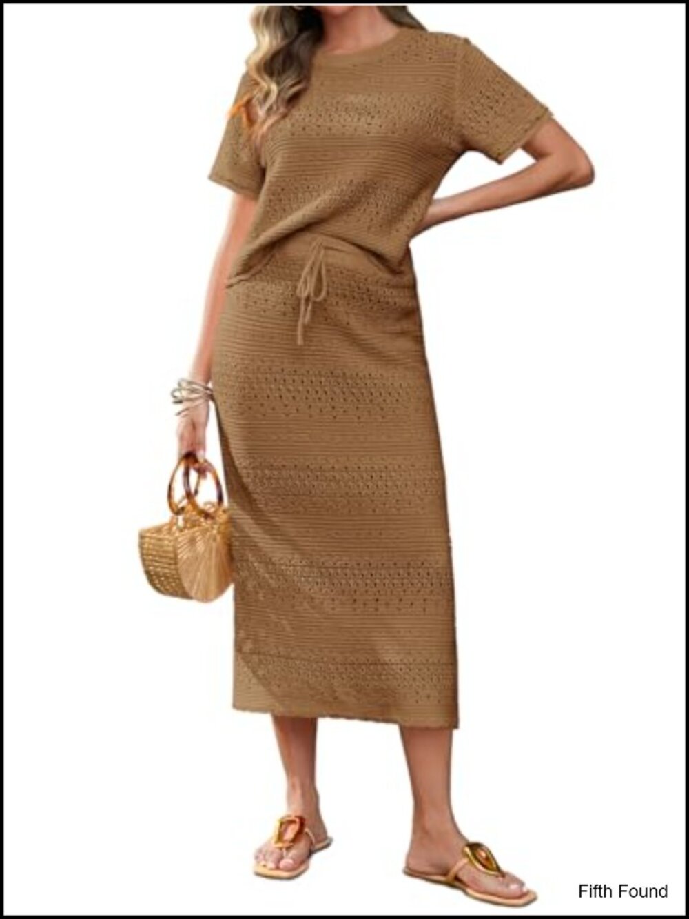 Crochet Cover Up 2 Piece Skirt Set Vacation Beach Outfit